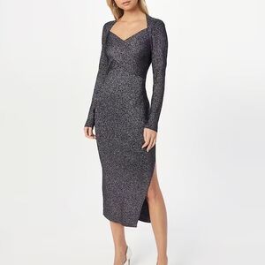 Ted Baker Shimmering Gray Long Sleeve Dress